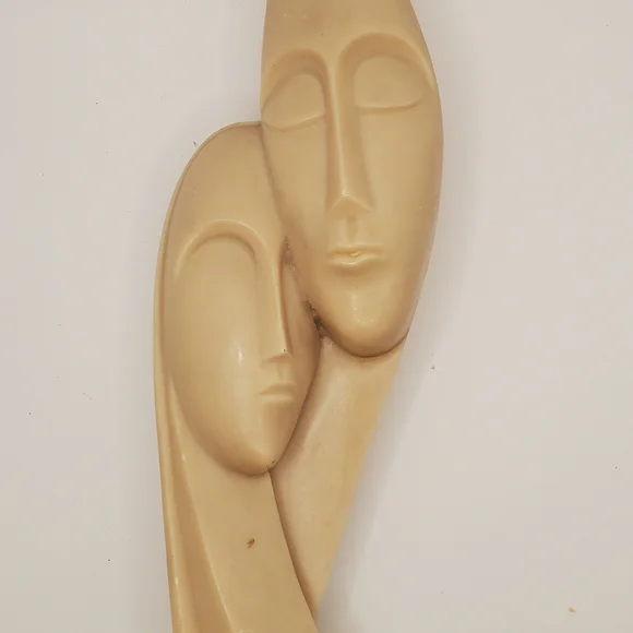 Devotion Cycladic Idol Love Between Couple Statue Marble Handmade Sculpture